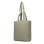 Recycled canvas zip bag, 400 g/m² green colour