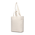 Recycled canvas zip bag, 400 g/m² off white colour sixth view