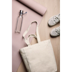 Recycled canvas zip bag, 400 g/m² off white colour