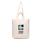 Recycled canvas zip bag, 400 g/m² off white colour printing view
