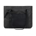 Maxi recycled polyester bag with internal and external pockets black colour