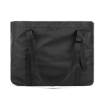 Maxi recycled polyester bag with internal and external pockets black colour