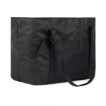 Maxi recycled polyester bag with internal and external pockets black colour