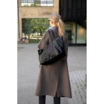Maxi recycled polyester bag with internal and external pockets black colour