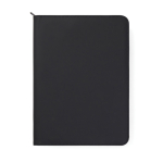 Eco portfolio with pen loop and pockets, A4, ruled pages black colour