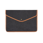 Recycled canvas laptop sleeve with colour trim, 14” black colour