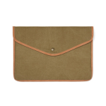 Recycled canvas laptop sleeve with colour trim, 14” green colour