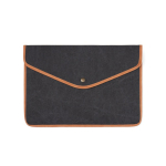 Recycled canvas laptop sleeve with colour trim, 16” black colour