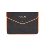 Recycled canvas laptop sleeve with colour trim, 16” black colour
