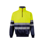 Extra-large polyester fleece jumper with high collar, 300 g/m2, Velilla yellow colour second view