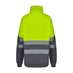 Extra-large polyester fleece jumper with high collar, 300 g/m2, Velilla yellow colour