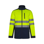 Extra-large polyester-elastane fleece softshell jacket, 280 g/m2, Velilla yellow colour second view