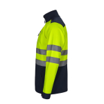 Extra-large polyester-elastane fleece softshell jacket, 280 g/m2, Velilla yellow colour third view
