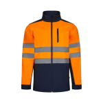 Extra-large polyester-elastane fleece softshell jacket, 280 g/m2, Velilla orange colour second view