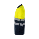 Polyester bird's eye short-sleeve work polo, 140 g/m2, Velilla yellow colour third view
