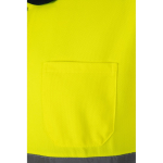 Polyester bird's eye short-sleeve work polo, 140 g/m2, Velilla yellow colour seventh view