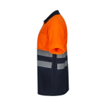 Polyester bird's eye short-sleeve work polo, 140 g/m2, Velilla orange colour third view