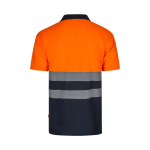 Polyester bird's eye short-sleeve work polo, 140 g/m2, Velilla orange colour