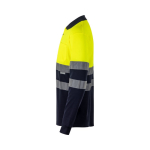 High-visibility long-sleeve piqué work polo, 150 g/m2, Velilla yellow colour third view