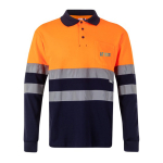 High-visibility long-sleeve piqué work polo, 150 g/m2, Velilla main view