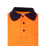 Two-tone high-visibility long-sleeve work polo, 150 g/m2, Velilla orange colour sixth view