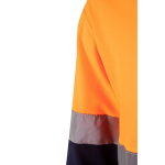 Two-tone high-visibility long-sleeve work polo, 150 g/m2, Velilla orange colour eighth view