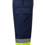 Unisex cotton-polyester work trousers – 190 g/m2, Velilla yellow colour fifth view