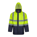 4-in-1 two-tone polyester work parka with coating – 180 g/m2, Velilla yellow colour fifth view