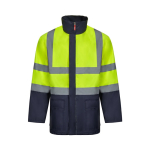 4-in-1 two-tone polyester work parka with coating – 180 g/m2, Velilla yellow colour