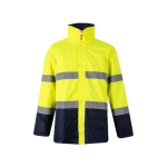 Two-tone polyester work parka with coating – 190 g/m2, Velilla yellow colour second view