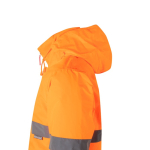 Two-tone polyester work parka with coating – 190 g/m2, Velilla orange colour sixth view