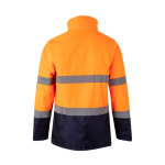 Two-tone polyester work parka with coating – 190 g/m2, Velilla orange colour