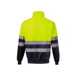Polyester fleece work jumper with high collar – 300 g/m2, Velilla yellow colour
