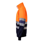 Polyester fleece work jumper with high collar – 300 g/m2, Velilla orange colour third view
