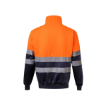 Polyester fleece work jumper with high collar – 300 g/m2, Velilla orange colour