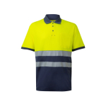 Two-tone piqué short-sleeve work polo – 150 g/m2, Velilla yellow colour second view