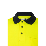 Two-tone piqué short-sleeve work polo – 150 g/m2, Velilla yellow colour sixth view