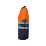 Two-tone piqué short-sleeve work polo – 150 g/m2, Velilla orange colour third view