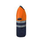 Two-tone piqué short-sleeve work polo – 150 g/m2, Velilla orange colour fourth view