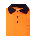 Two-tone piqué short-sleeve work polo – 150 g/m2, Velilla orange colour sixth view