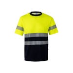Two-tone cotton-polyester piqué work t-shirt – 150 g/m2, Velilla yellow colour second view
