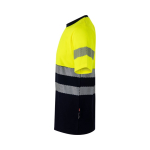Two-tone cotton-polyester piqué work t-shirt – 150 g/m2, Velilla yellow colour third view
