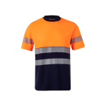 Two-tone cotton-polyester piqué work t-shirt – 150 g/m2, Velilla orange colour second view