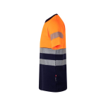 Two-tone cotton-polyester piqué work t-shirt – 150 g/m2, Velilla orange colour third view