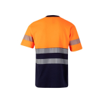 Two-tone cotton-polyester piqué work t-shirt – 150 g/m2, Velilla orange colour