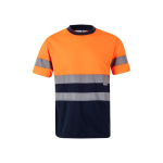 High-visibility technical polyester work t-shirt – 140 g/m2, Velilla orange colour second view
