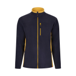 Polyester fleece work jacket with pockets – 220 g/m2, Velilla yellow colour second view