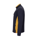 Polyester fleece work jacket with pockets – 220 g/m2, Velilla yellow colour third view