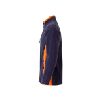 Polyester fleece work jacket with pockets – 220 g/m2, Velilla orange colour third view