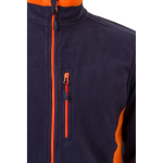 Polyester fleece work jacket with pockets – 220 g/m2, Velilla orange colour fifth view